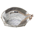 : Interior view of Myra Saplings Shoulder Bag with patterned cotton lining and interior zipper pocket