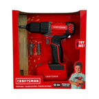 Craftsman battery operated power drill toy with interchangeable drill bits in red retail packaging