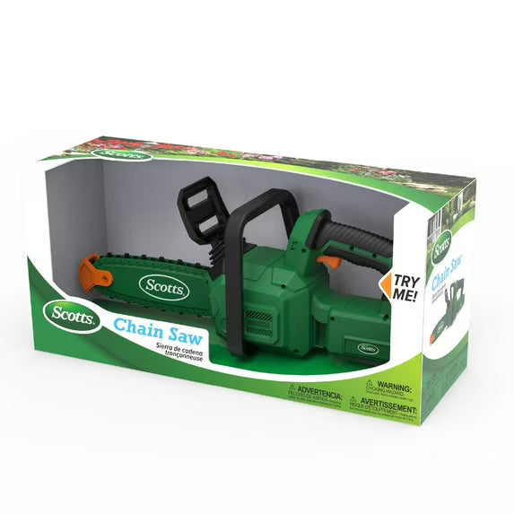Scott's Battery-Powered Toy Chainsaw for Kids – Pretend Play Tool with Rotating Chain, Realistic Sounds, Durable Construction, Ages 3+ (Batteries Included)