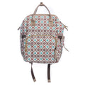 Payson Hill woven upcycled canvas and leather diaper bag backpack