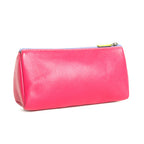 Compact magenta leather multipouch bag for everyday essentials