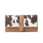 Myra Wind Rider black and white hairon leather wallet