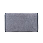 Charcoal canvas crossbody wallet with leather accents