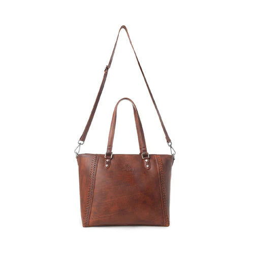 Myra Zidana Woven Leather Tote