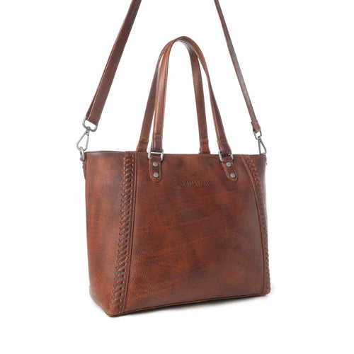 Myra Zidana Woven Leather Tote