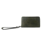 Myra Zidana Elko braided green leather wallet