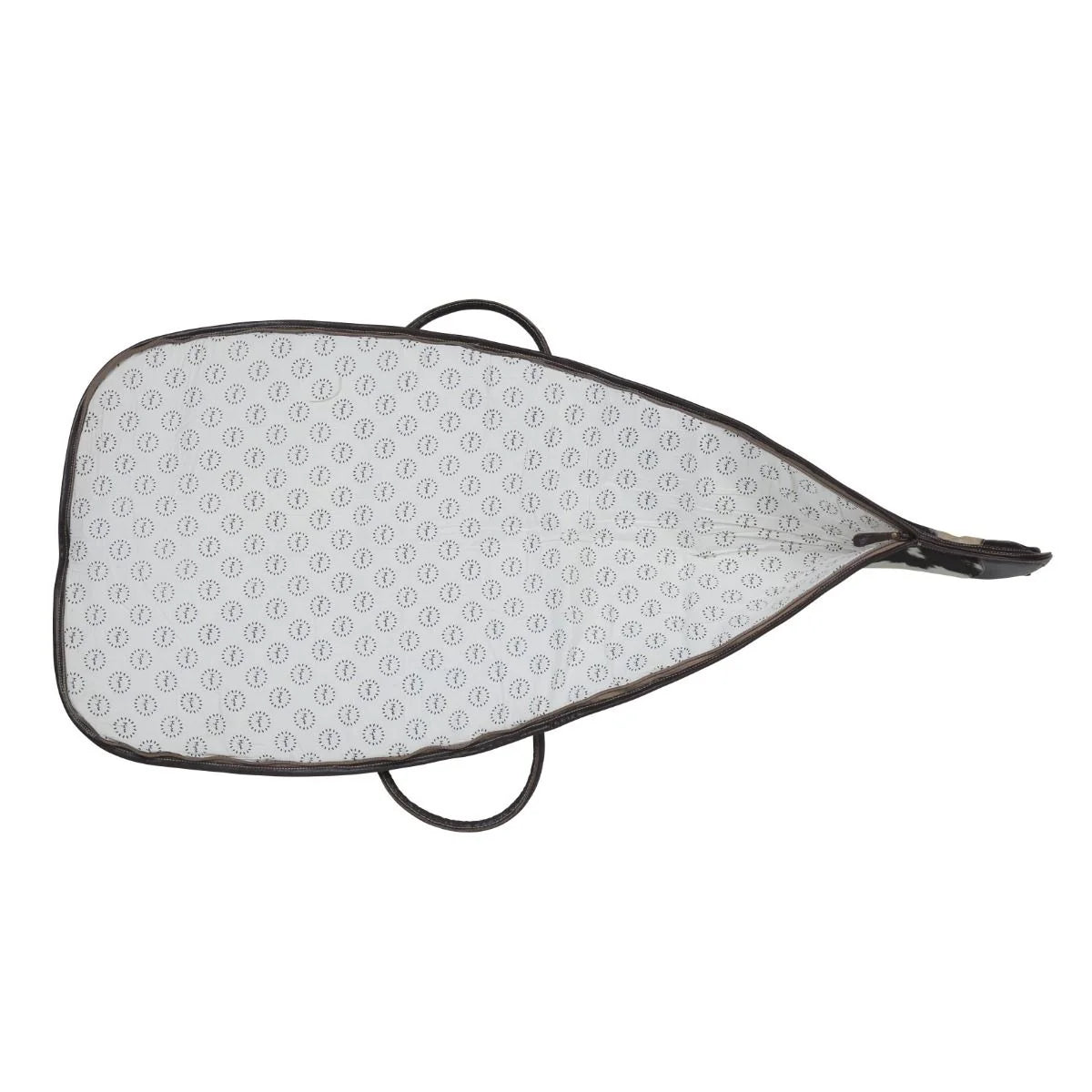 Interior view of Single Shot 50-inch leather and hair-on leather gun cover S-4804