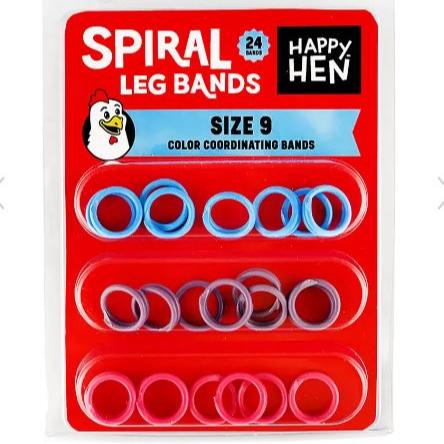Spiral Chicken Leg Bands, Size 9