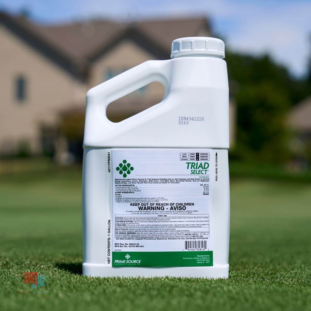 Triad Select 3-Way Herbicide jug with front label and carrying handle