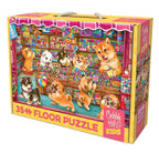 Shiba's Candy Store 35-piece floor puzzle box with colorful puppy artwork and rope handle