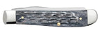 Case Gray Bone Mini Trapper pocket knife closed, showing the Crandall jig gray bone handle