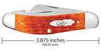 Closed Case Tequila Sunrise Bone Sowbelly showing its 3.875-inch length