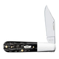 Case Jigged Buffalo Horn Barlow knife with Clip blade partially open and oval Case shield
