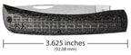 Case XR Sod Buster Jr. Black Burlap knife showing 3.625-inch closed length