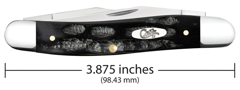 Case Jigged Buffalo Horn Muskrat knife showing 3.875-inch closed length