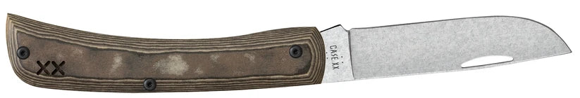 Case XR Sod Buster Jr. Luna Richlite knife with stonewashed Skinner blade fully open