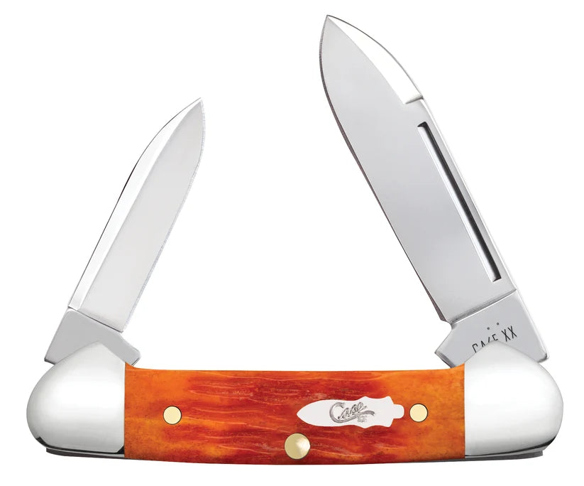 Case Tequila Sunrise Bone Baby Butterbean knife with Spear and Pen blades open