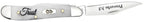 Case Trust Peanut pocket knife, side view with one blade open and the Proverbs 3:5 verse on the blade
