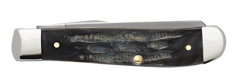Reverse side of closed Case Jigged Buffalo Horn Mini Trapper knife