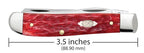 Case Peach Seed Jig Dark Red Bone CS Mini Trapper pocket knife, 3.5 inches closed