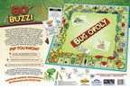 Back of Bug-Opoly board game box showing the insect-themed game board, cards, tokens, and bug facts