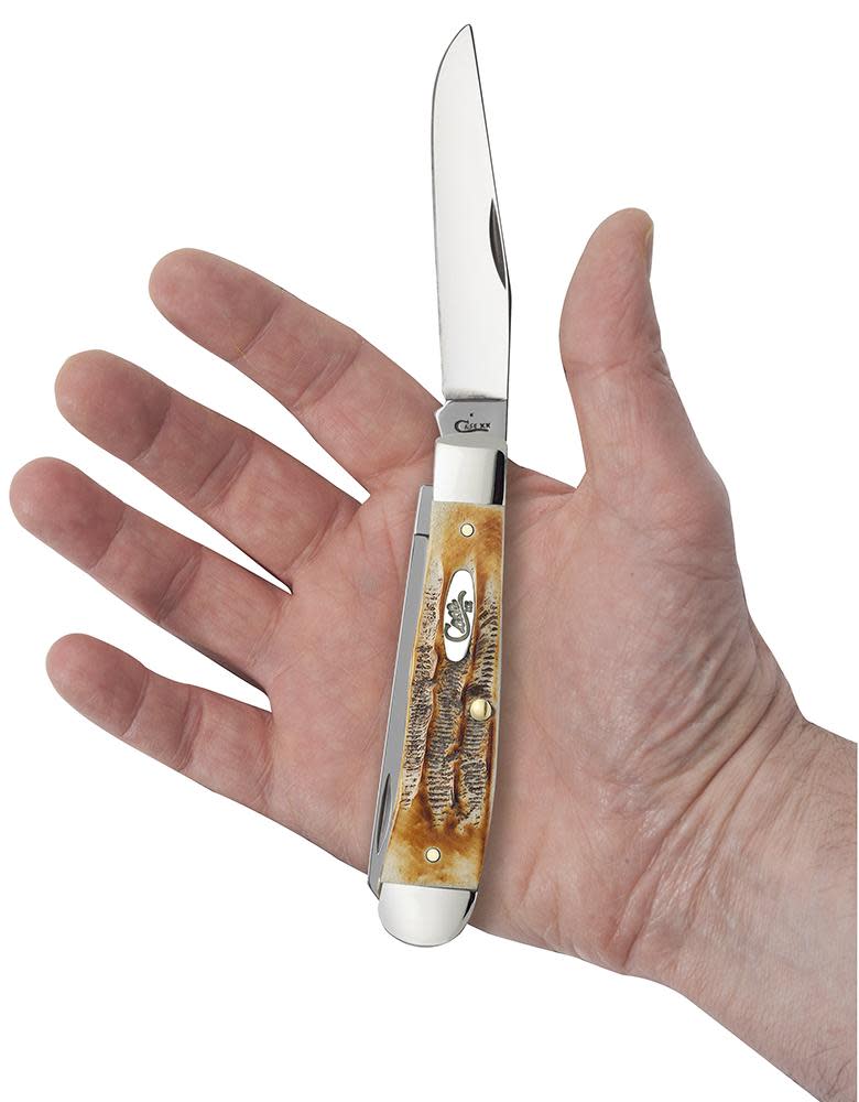 Case 6.5 BoneStag Trapper knife model 03573 with special 6.5 blade tang stamping