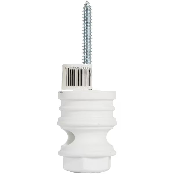 Screw-On Polyethylene Electric Fence Insulator – White