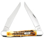 Case 6.5 BoneStag Muskrat knife with both Clip blades partially open