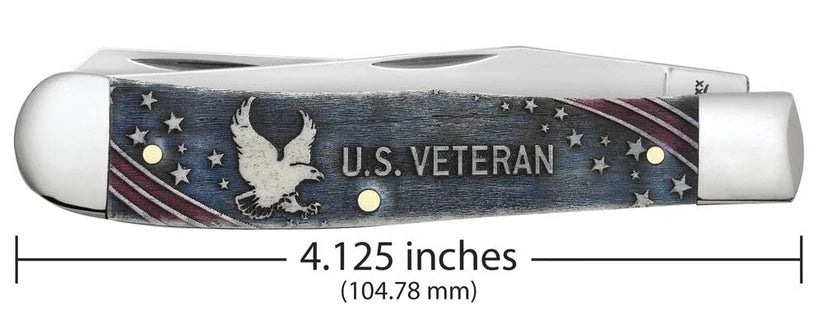 Case U.S. Veteran Natural Bone Trapper knife closed, 4.125 inches long