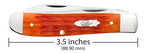 Closed Case Tequila Sunrise Bone Mini Trapper showing 3.5-inch length