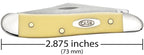 Yellow synthetic handle detail on Case Peanut knife 00030