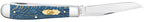 Case Smooth Blue Sycamore Wood Trapper pocket knife with its clip-point blade fully open