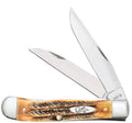 Case 6.5 BoneStag Trapper knife with Clip and Wharncliffe blades partially open