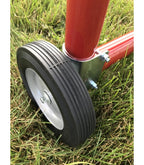 Sure-Latch gate wheel installed on a round-tube gate