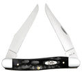 Case Jigged Buffalo Horn Muskrat knife with both Clip blades partially open