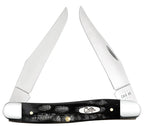 Case Jigged Buffalo Horn Muskrat knife with both Clip blades partially open