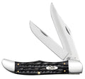 Case buffalo horn Folding Hunter with both blades open