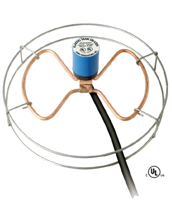 Ice-N-Easy H-429 submersible tank de-icer with protective wire cage and heating element


