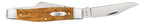 Side view of Case Smooth Antique Bone Large Stockman with Clip blade open