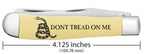 Case Trapper knife with Don’t Tread on Me engraving and measurement marking