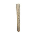 Single treated round wood fence post on a white background
