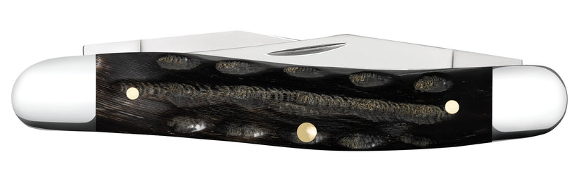 Reverse side of closed Case Jigged Buffalo Horn Muskrat knife