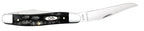 Case Jigged Buffalo Horn Muskrat knife with one Clip blade fully open