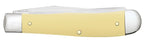 Case Don’t Tread on Me Trapper with smooth yellow synthetic handle, silver blade, and bolsters