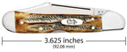 Case 6.5 BoneStag Mini CopperLock knife showing 3.625-inch closed length